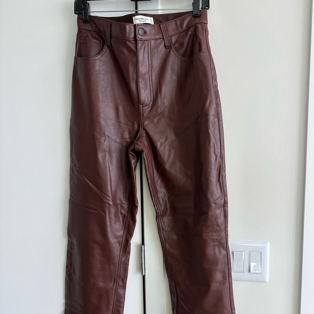 Abercrombie leather flare pants